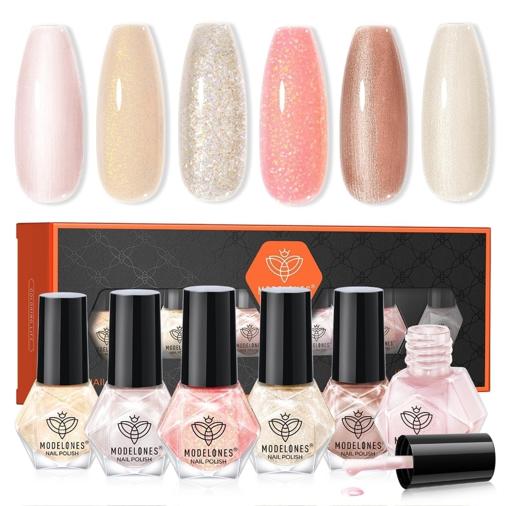 🆕️Modelones 6-color natural nude nail polish set